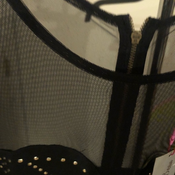 BE BOP size 16 black studded midi dress sleeveless sheer top zip back NWT - Picture 7 of 12